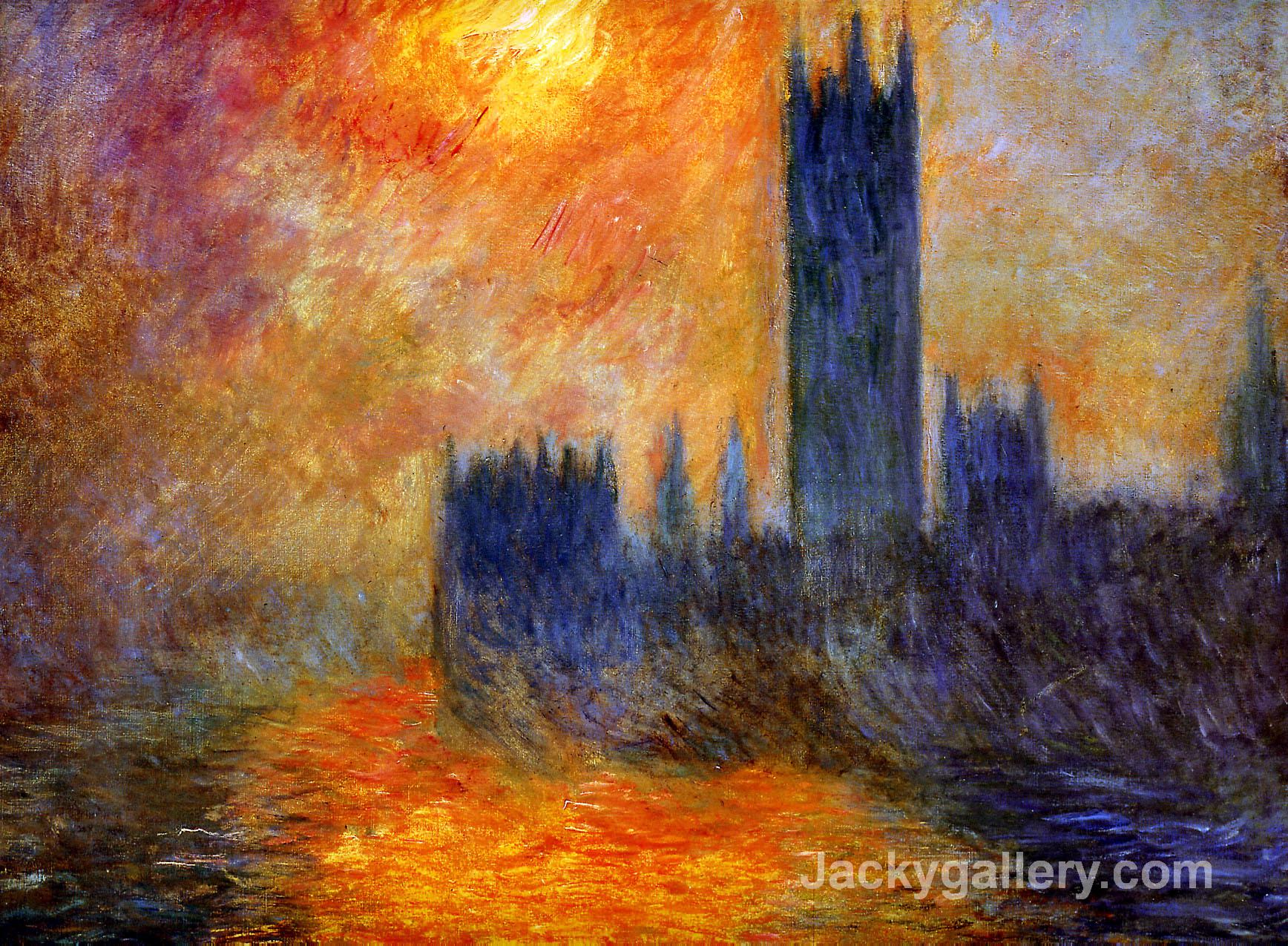 House of Parliament Sun by Claude Monet paintings reproduction